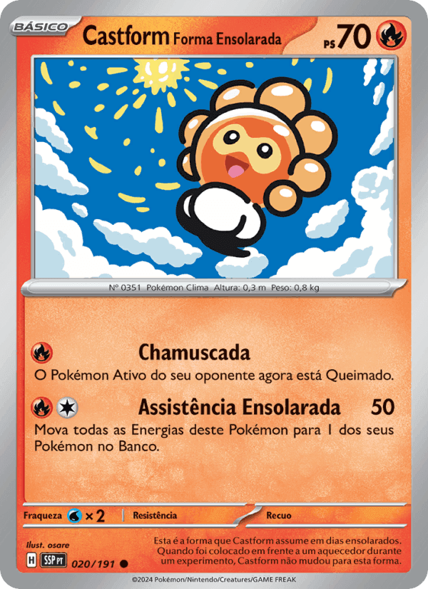 Castform Forma Ensolarada, card 020 from Fagulhas Impetuosas