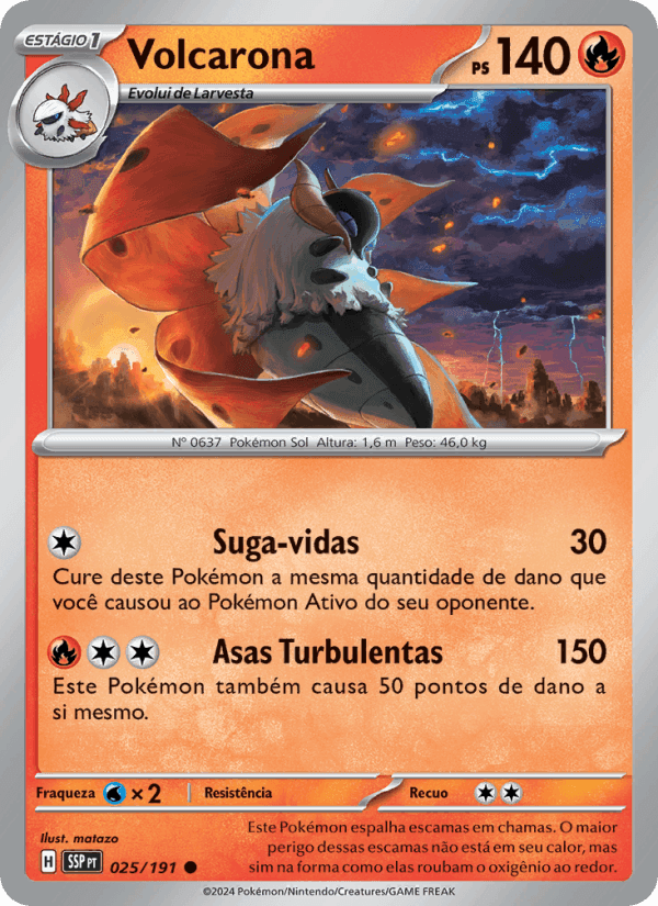 Volcarona, carta 025 de Fagulhas Impetuosas