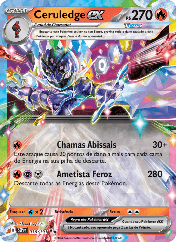 Ceruledge ex, carta 036 de Fagulhas Impetuosas