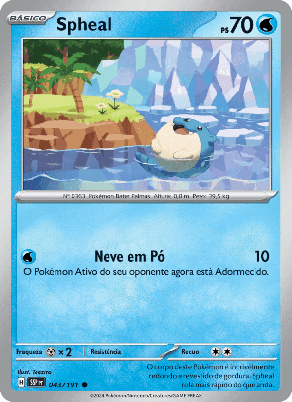 Spheal, carta 043 de Fagulhas Impetuosas