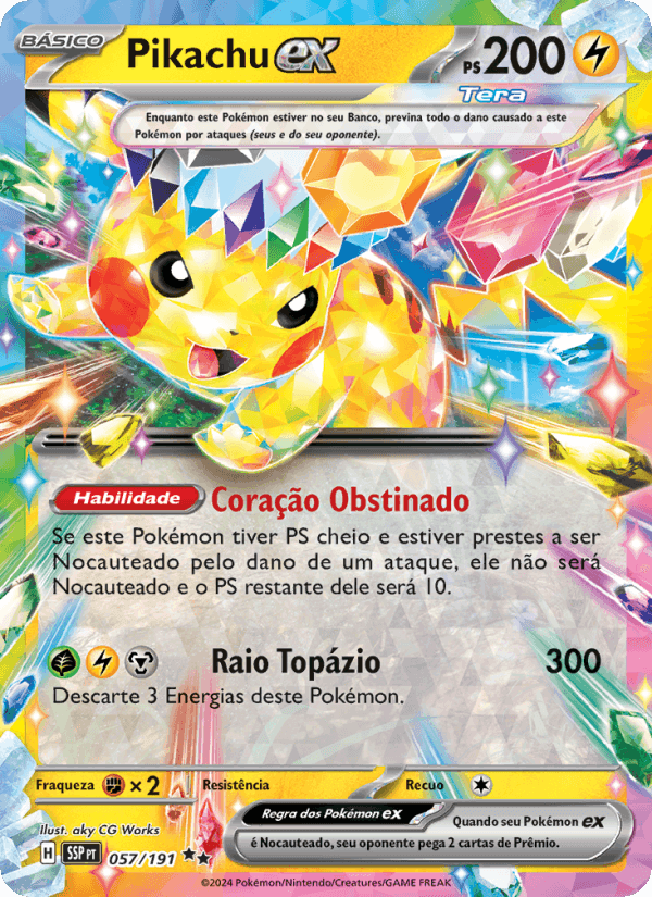 Pikachu ex, carte 057 de Fagulhas Impetuosas