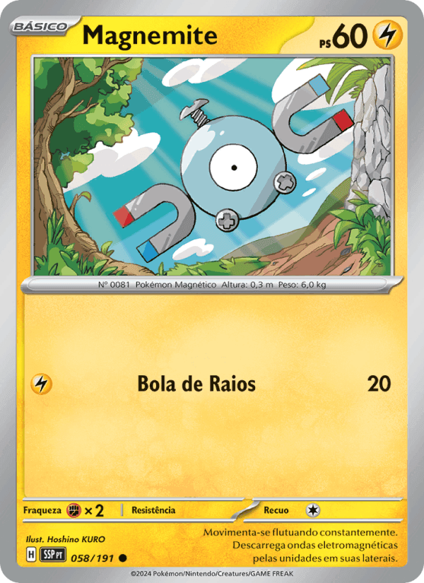 Magnemite, carta 058 de Fagulhas Impetuosas
