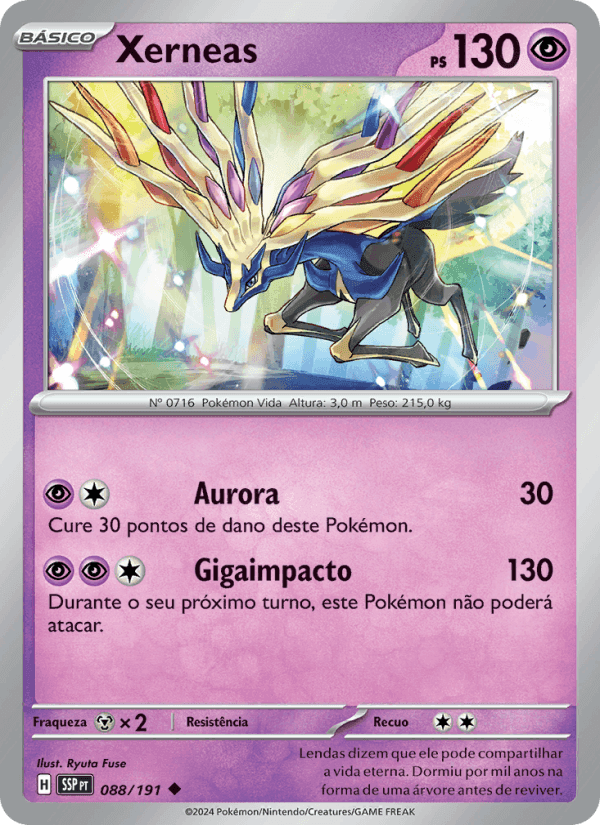 Xerneas, carte 088 de Fagulhas Impetuosas