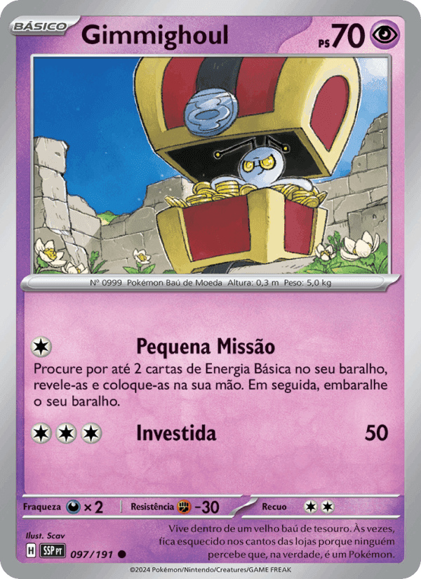 Gimmighoul, carta 097 de Fagulhas Impetuosas