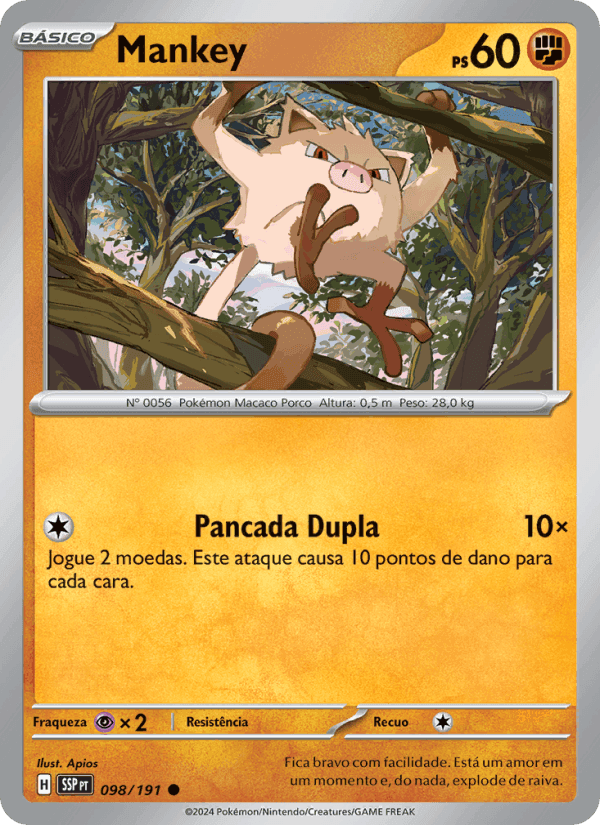 Mankey, carta 098 di Fagulhas Impetuosas