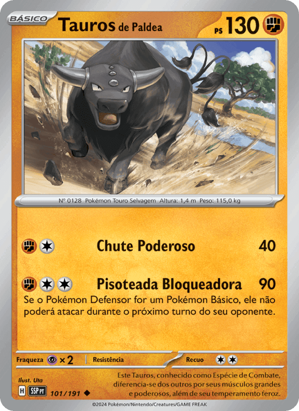 Tauros de Paldea, card 101 from Fagulhas Impetuosas