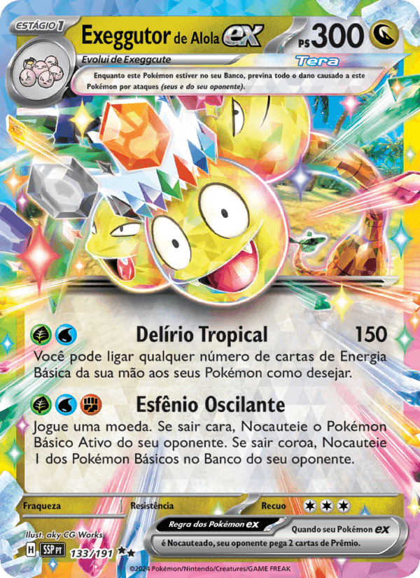 Exeggutor de Alola ex, card 133 from Fagulhas Impetuosas