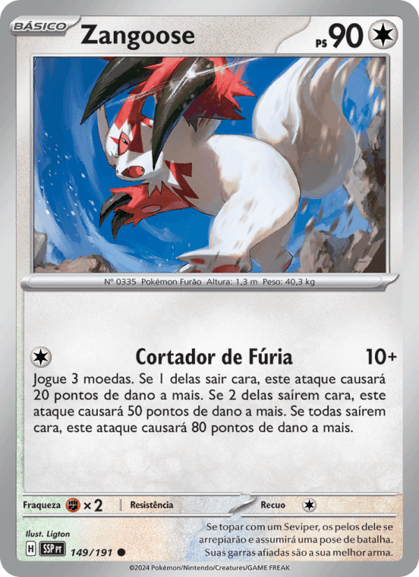 Fagulhas Impetuosas の 149 番、Zangoose