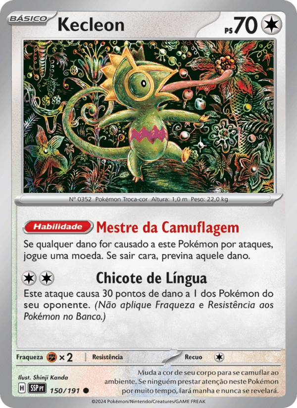 Kecleon, carte 150 de Fagulhas Impetuosas