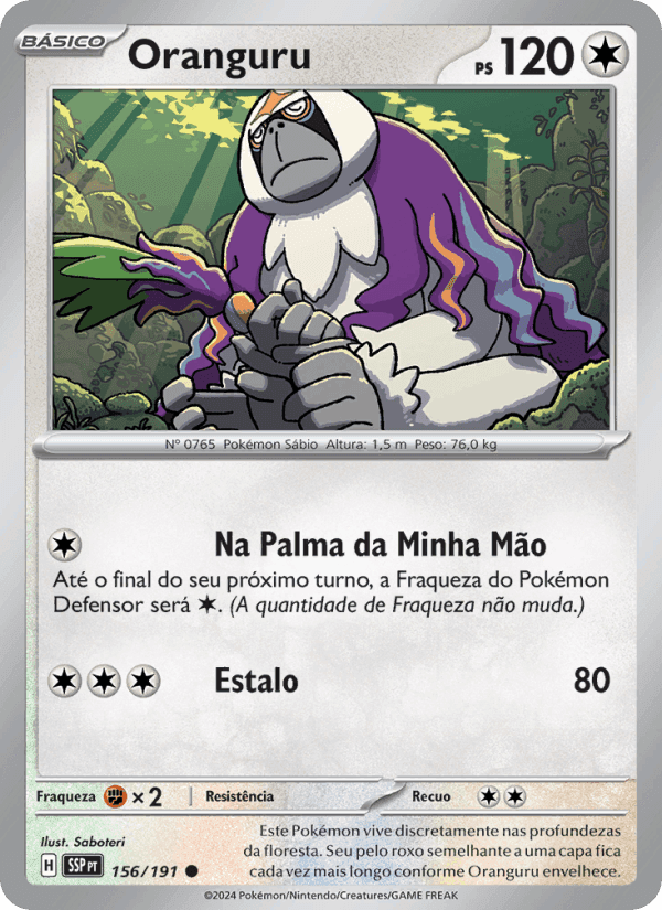 Oranguru, carta 156 di Fagulhas Impetuosas