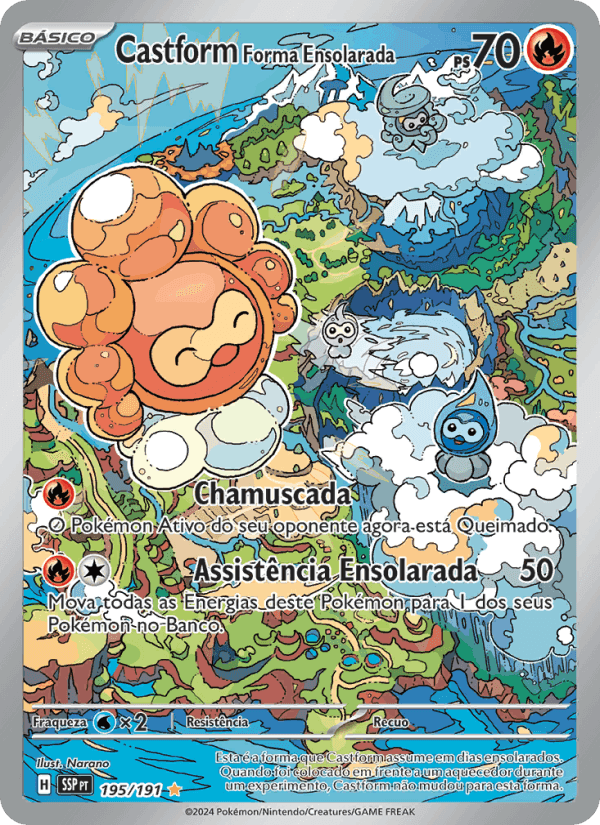 Castform Forma Ensolarada, card 195 from Fagulhas Impetuosas