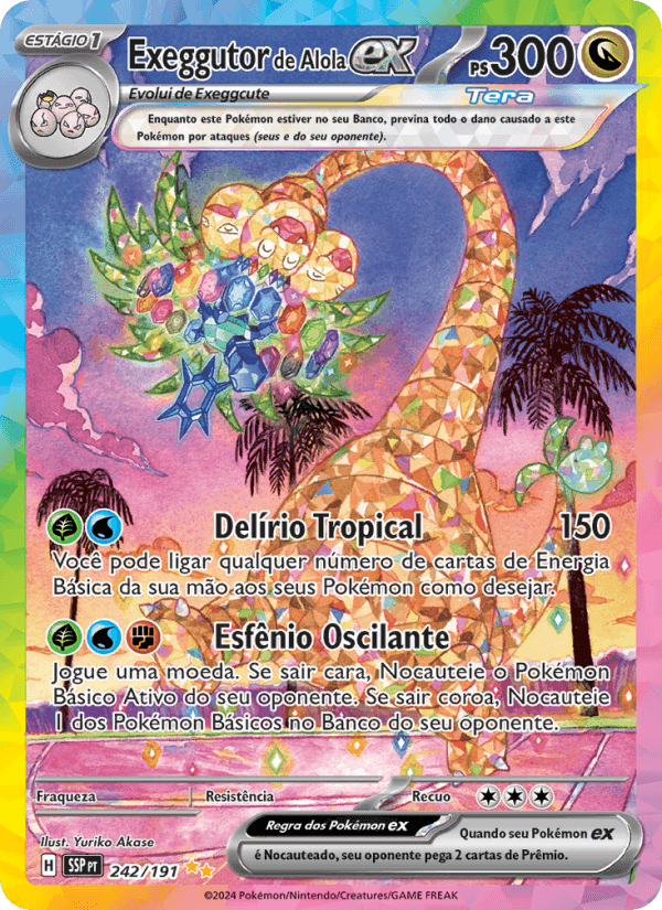 Exeggutor de Alola ex, carta 242 di Fagulhas Impetuosas