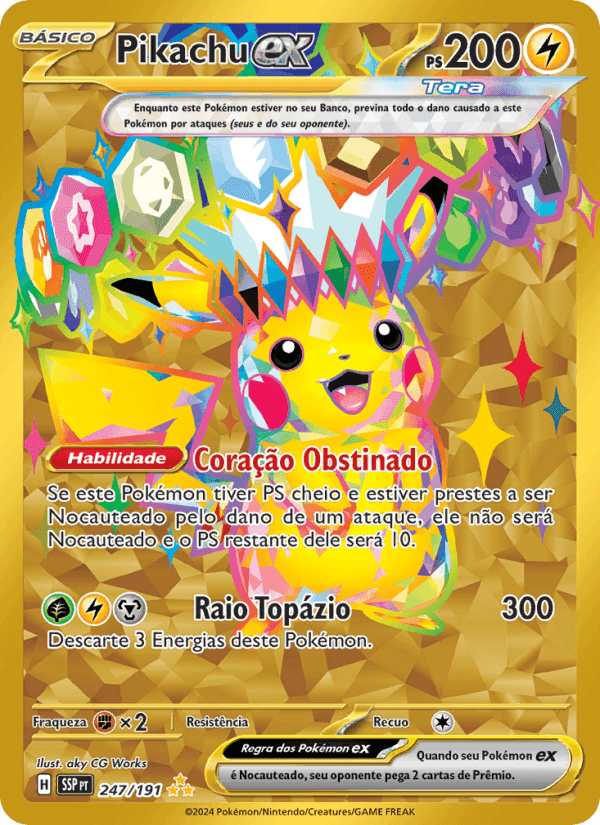 Pikachu ex, carta 247 de Fagulhas Impetuosas