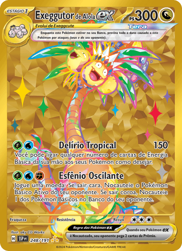 Exeggutor de Alola ex, carta 248 de Fagulhas Impetuosas