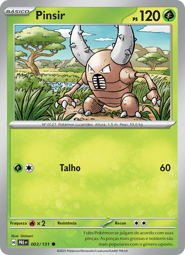 Pinsir, card 003 from Evoluções Prismáticas