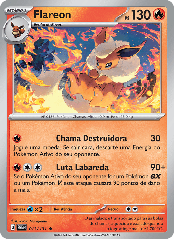 Flareon, carta 013 di Evoluções Prismáticas