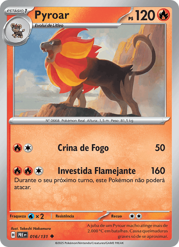 Pyroar, carta 016 di Evoluções Prismáticas