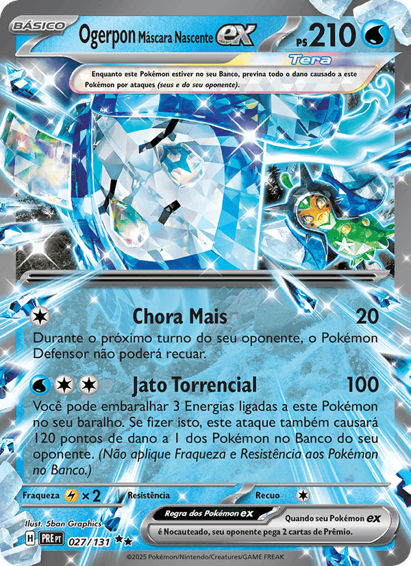 Ogerpon Máscara Nascente ex, carta 027 di Evoluções Prismáticas