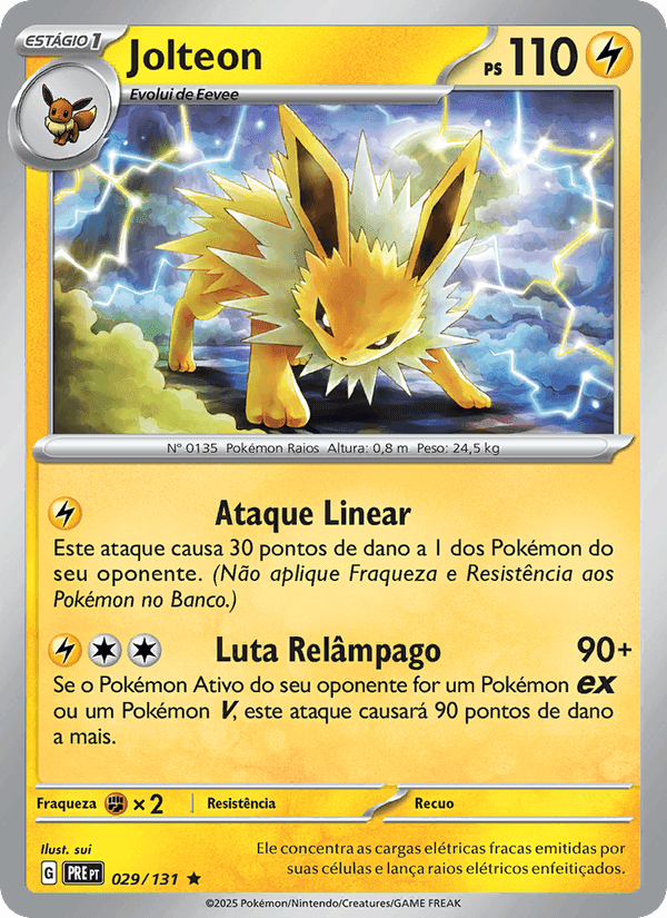 Jolteon, carta 029 de Evoluções Prismáticas