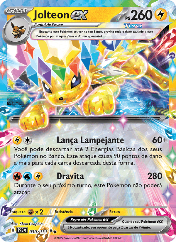 Jolteon ex, carta 030 de Evoluções Prismáticas