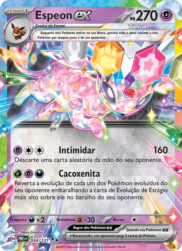 Espeon ex, carta 034 de Evoluções Prismáticas