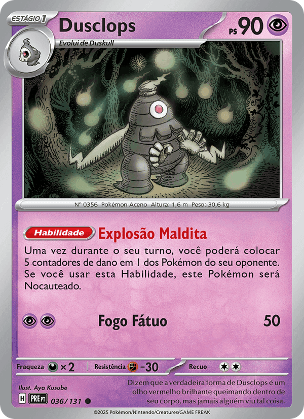 Dusclops, carte 036 de Evoluções Prismáticas