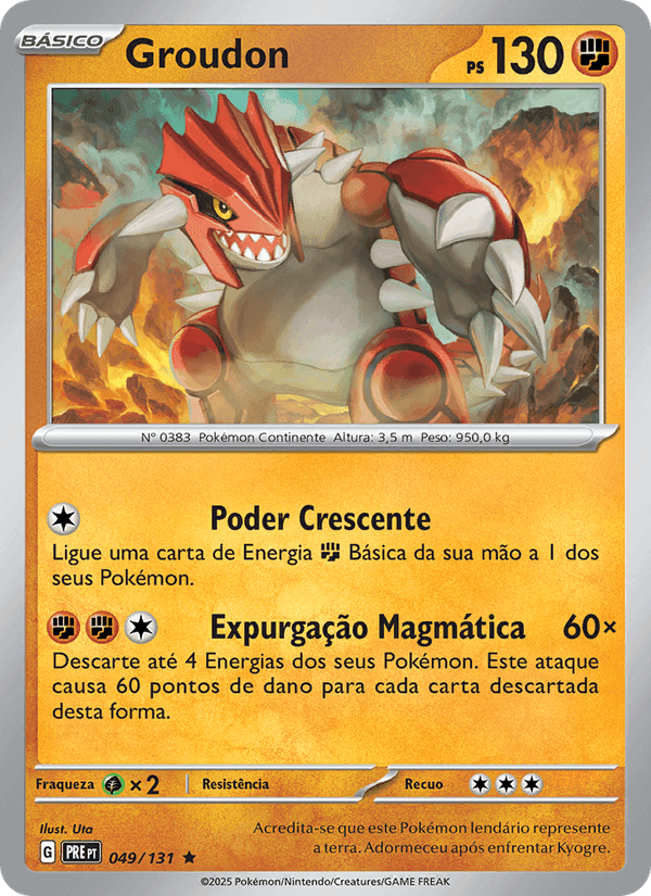 Groudon, carte 049 de Evoluções Prismáticas