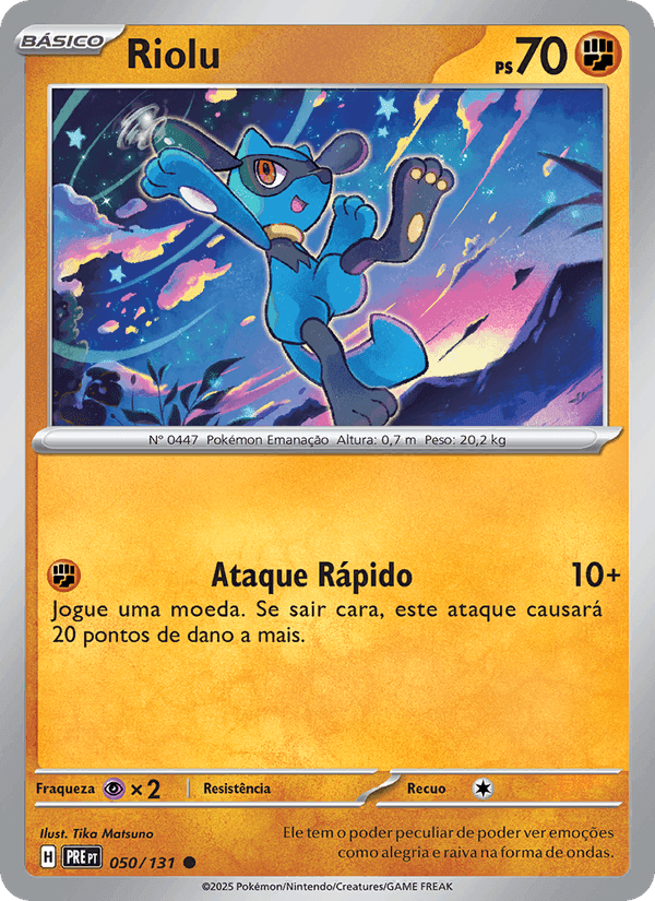 Riolu, carta 050 de Evoluções Prismáticas