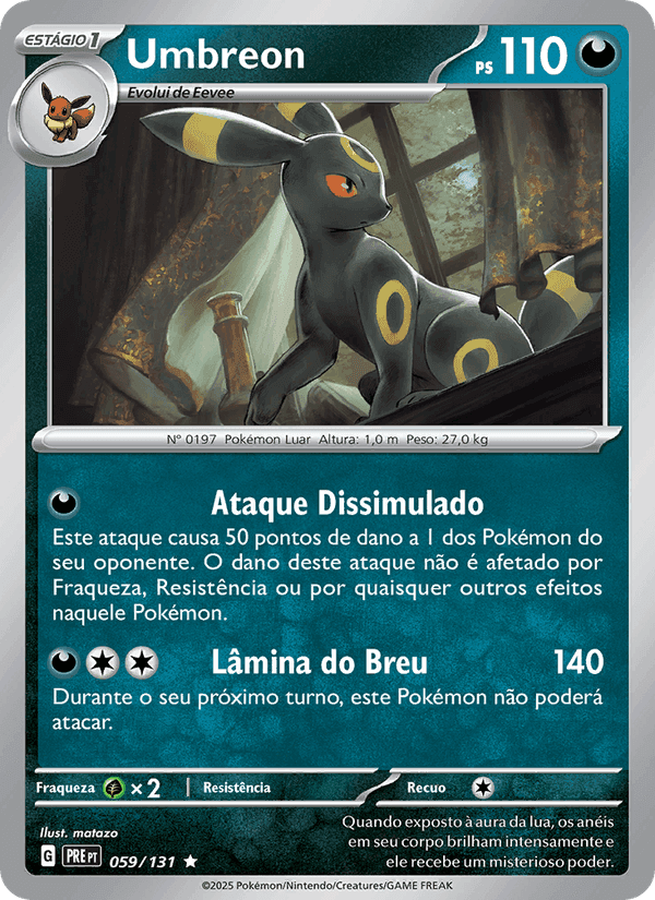 Umbreon, carta 059 de Evoluções Prismáticas