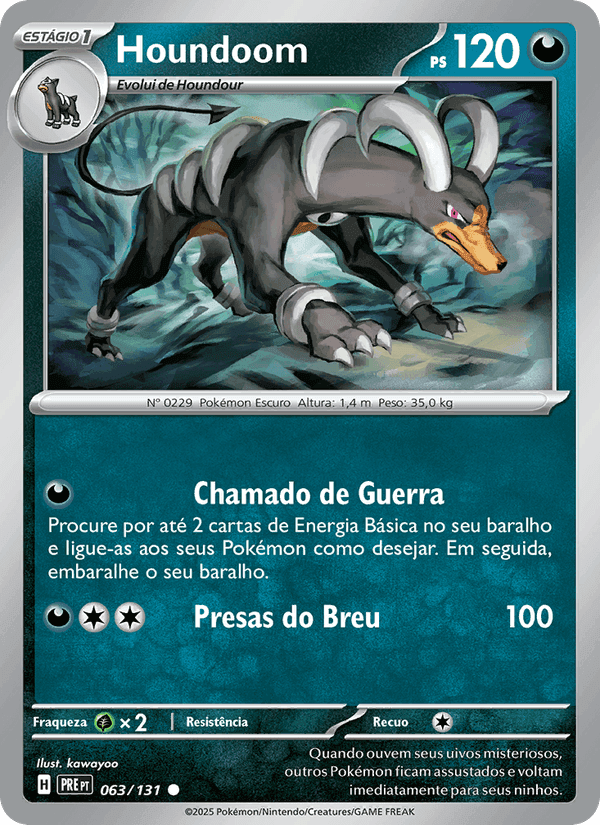 Houndoom, card 063 from Evoluções Prismáticas