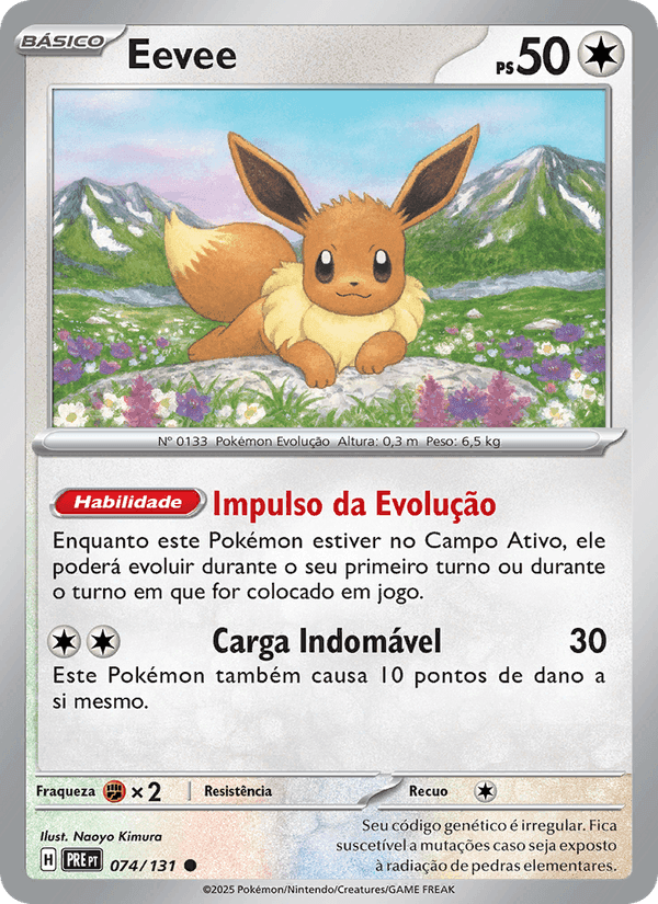 Eevee, carta 074 de Evoluções Prismáticas