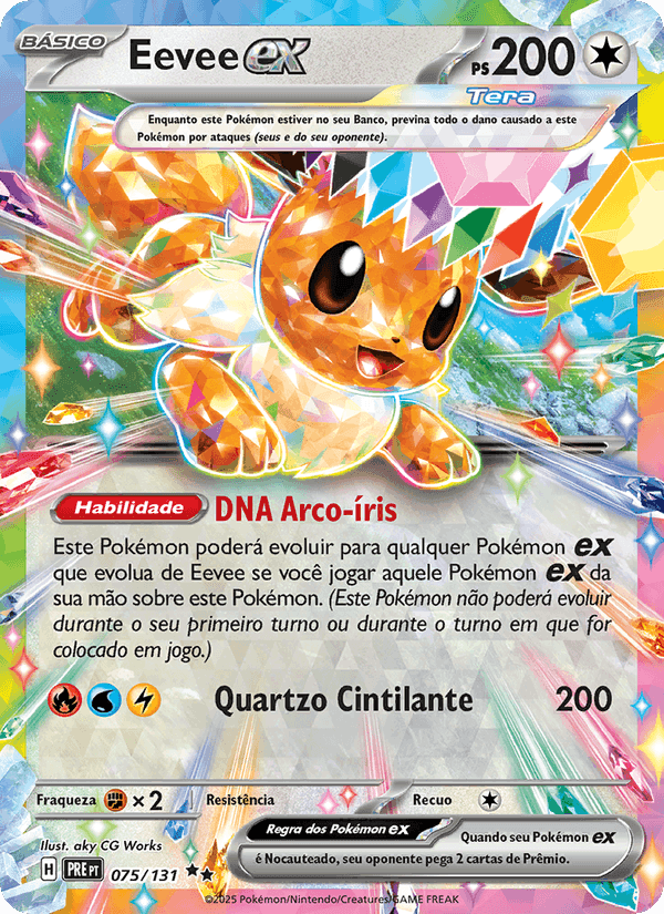 Eevee ex, carta 075 de Evoluções Prismáticas
