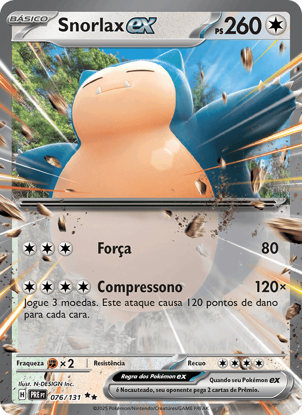 Snorlax ex, carta 076 de Evoluções Prismáticas