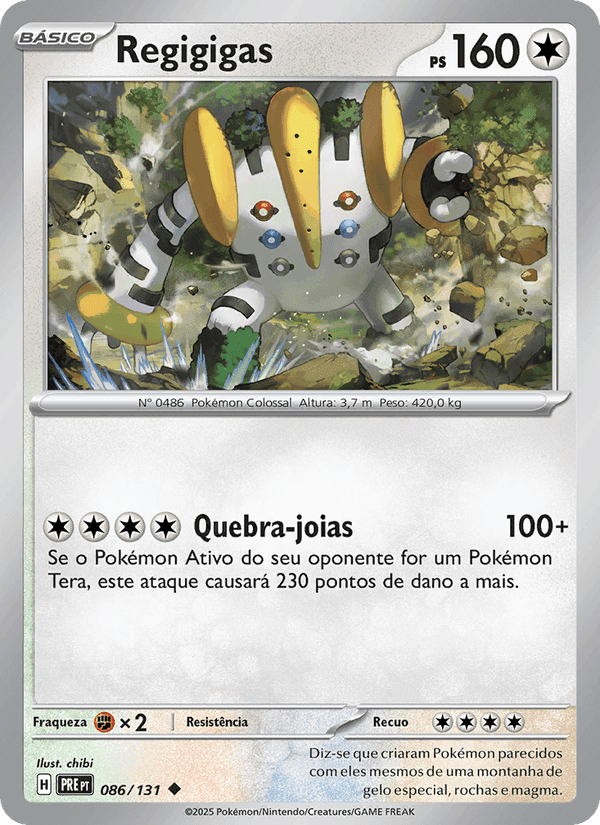 Regigigas, carta 086 de Evoluções Prismáticas