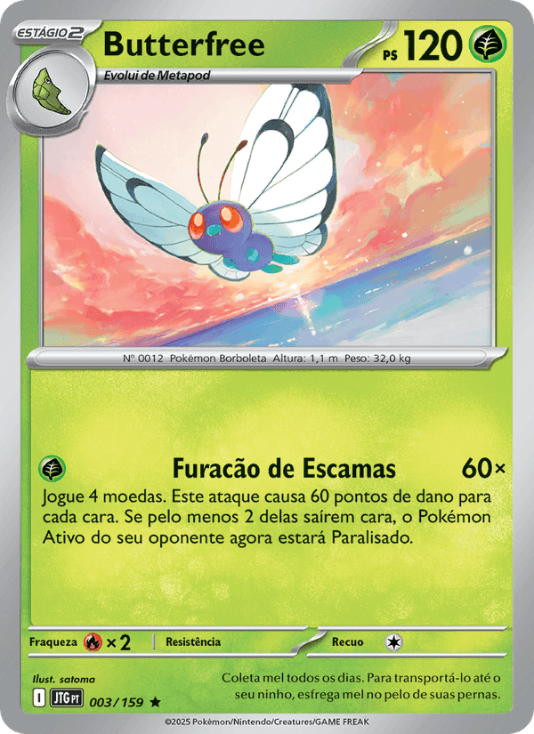 Butterfree, carta 003 de Amigos de Jornada