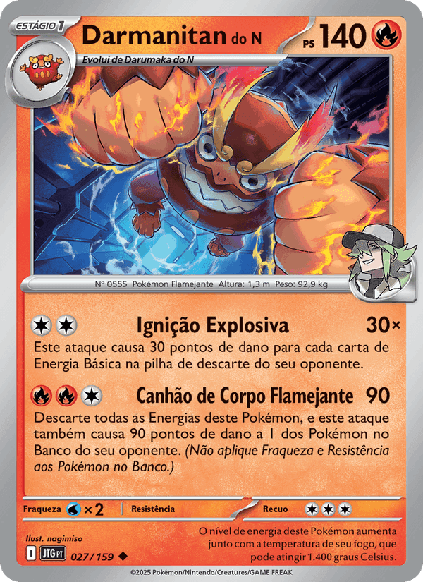 Darmanitan do N, carta 027 de Amigos de Jornada