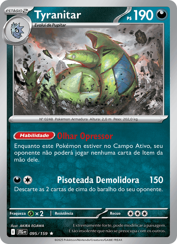 Tyranitar, card 095 from Amigos de Jornada