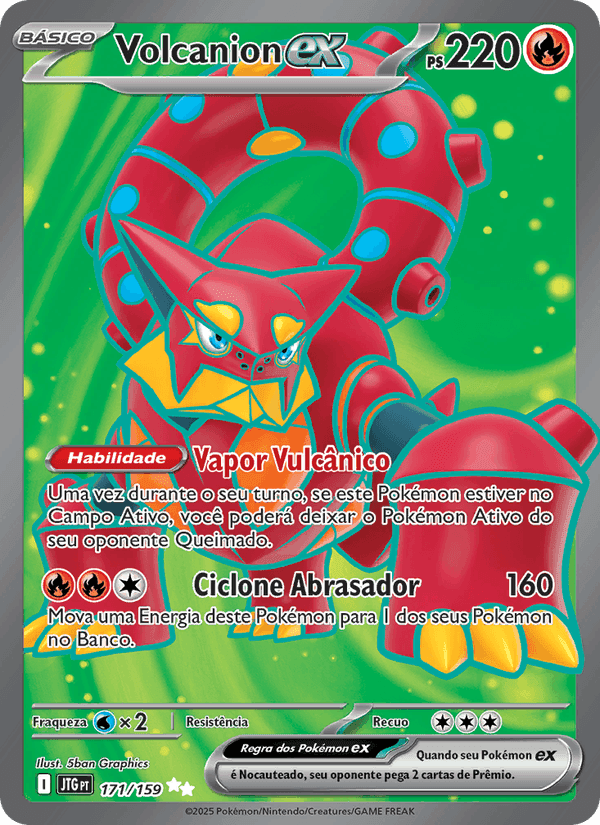 Volcanion ex, card 171 from Amigos de Jornada