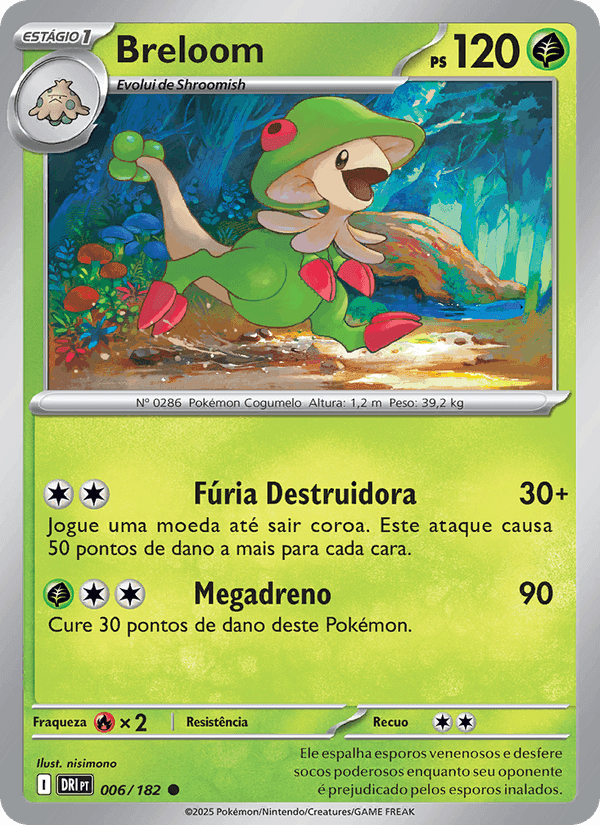 Breloom, carta 006 de Rivais Predestinados