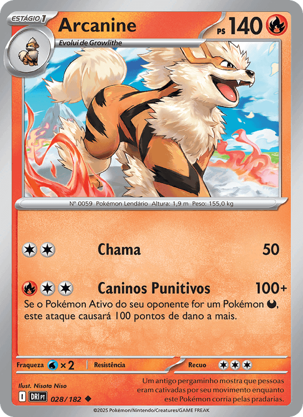 Arcanine, carta 028 de Rivais Predestinados