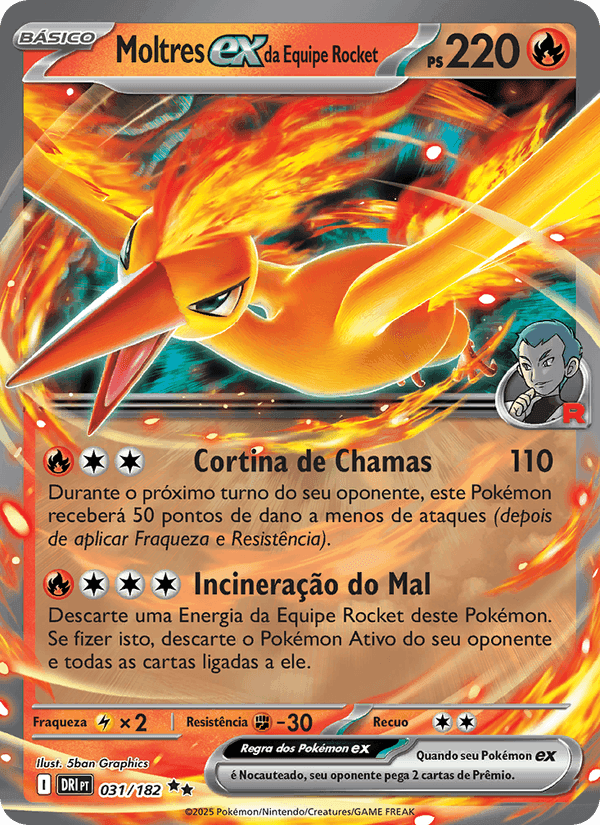 Moltres ex da Equipe Rocket, carte 031 de Rivais Predestinados