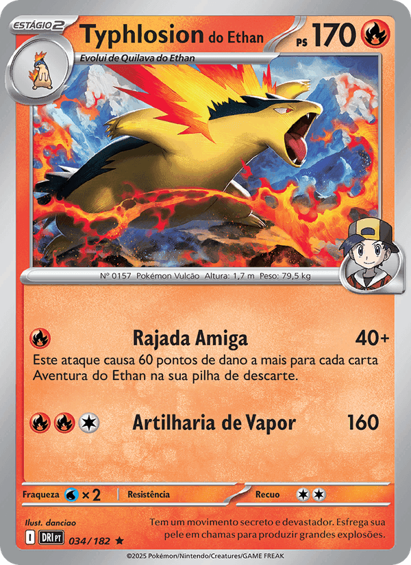 Typhlosion do Ethan, carta 034 di Rivais Predestinados