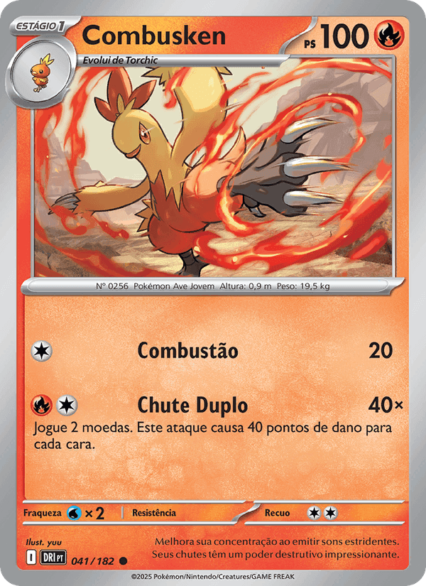 Combusken, carte 041 de Rivais Predestinados