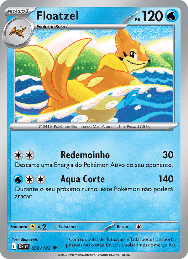 Floatzel, card 058 from Rivais Predestinados