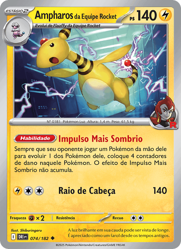 Ampharos da Equipe Rocket, carta 074 de Rivais Predestinados
