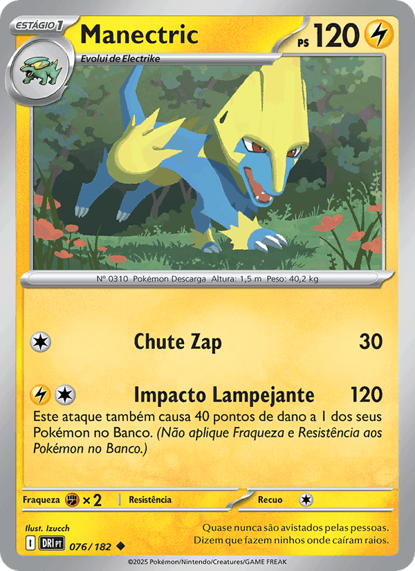 Manectric, carta 076 de Rivais Predestinados