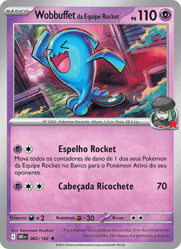 Wobbuffet da Equipe Rocket, carta 082 di Rivais Predestinados