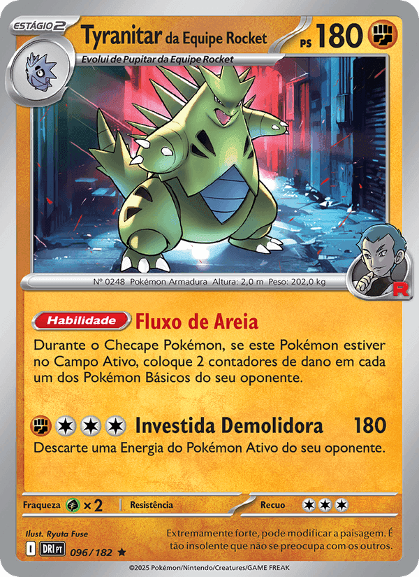 Tyranitar da Equipe Rocket, carta 096 de Rivais Predestinados