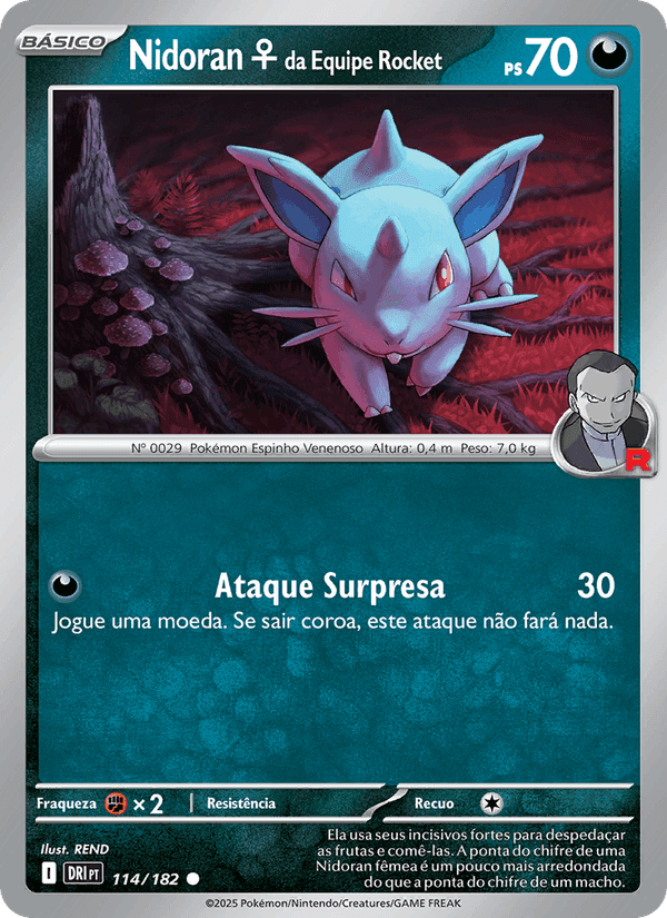 Nidoran♀ da Equipe Rocket, carta 114 di Rivais Predestinados