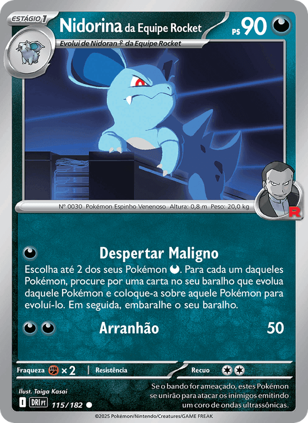 Nidorina da Equipe Rocket, carta 115 di Rivais Predestinados